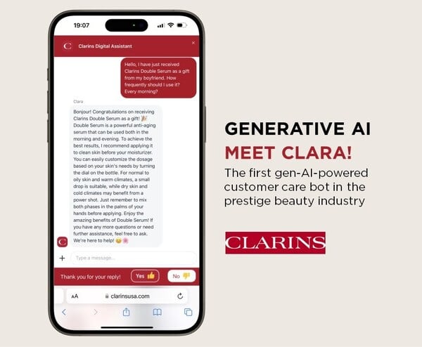 Clarins trials AI customer care bot