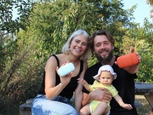 Bethany and Eddie Fisher, co-founders of Fussy, pictured with daughter