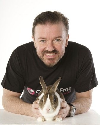 Comedian Ricky Gervais is a strong supporter of animal-free testing