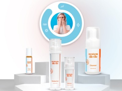 System Akvile offers a four-in-one product set with an accompanying app for adults looking to manage acne-prone skin (Image: System Akvile)