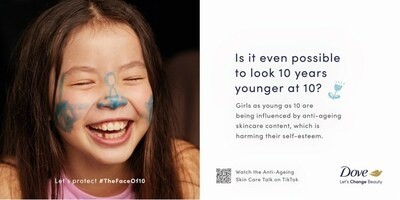 The campaign will show #TheFaceofTen covered with glitter, stickers and face paint rather than retinol shared the brand