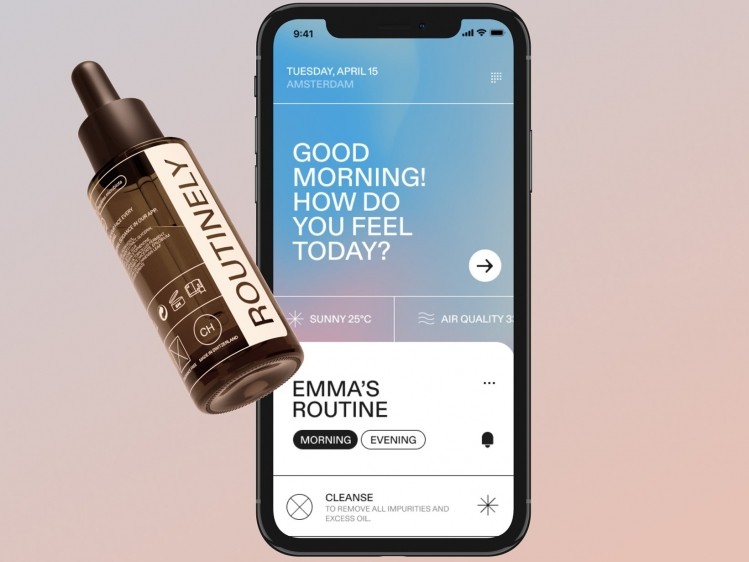 Dutch startup Routinely has launched a range of 13 unisex serums that are bundled according to consumer needs based on results from an online questionnaire and real time app (Image: Routinely)