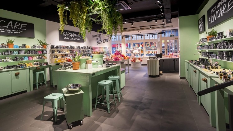 Lush has unveiled three of its store refits with the latest opening in Leicester last week [pictured] featuring dedicated consultation space, clearly differentiated zones and a gifting service space [Image: Lush]