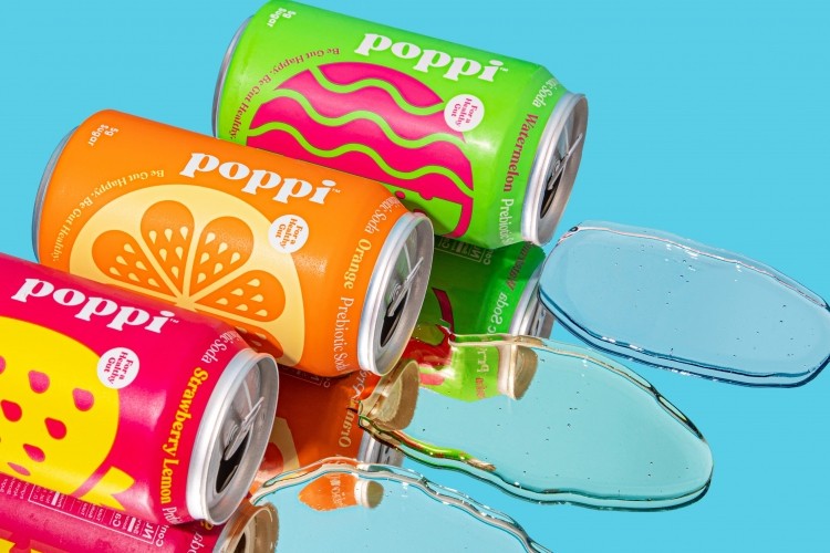 Poppi Soda in primarily a gut health-focused product, but they are using possible prebiotic benefits to skin as an in to the ingestible beauty world. Image from Poppi