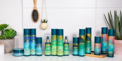 Planet Friendly Beauty's Azure hair care range includes styling and protection products, all packaged in environmentally-friendly sugarcane bottles (Image: Planet Friendly Beauty)