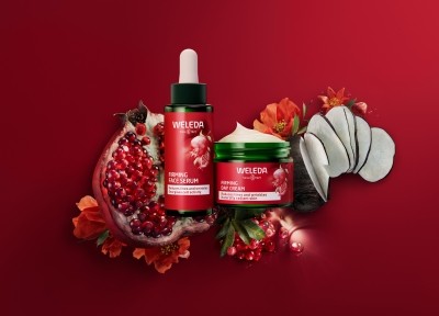 Weleda's new Pomegranate & Maca Peptides Firming Face Care features a natural peptide from maca root