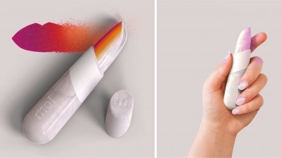 UK branding and design agency 1HQ has designed 'moi' - a refillable, digital lipstick device that uses inkjet technology to print onto lips (Image: 1HQ)