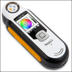 The handheld X-Rite spectrocolourimeter 
